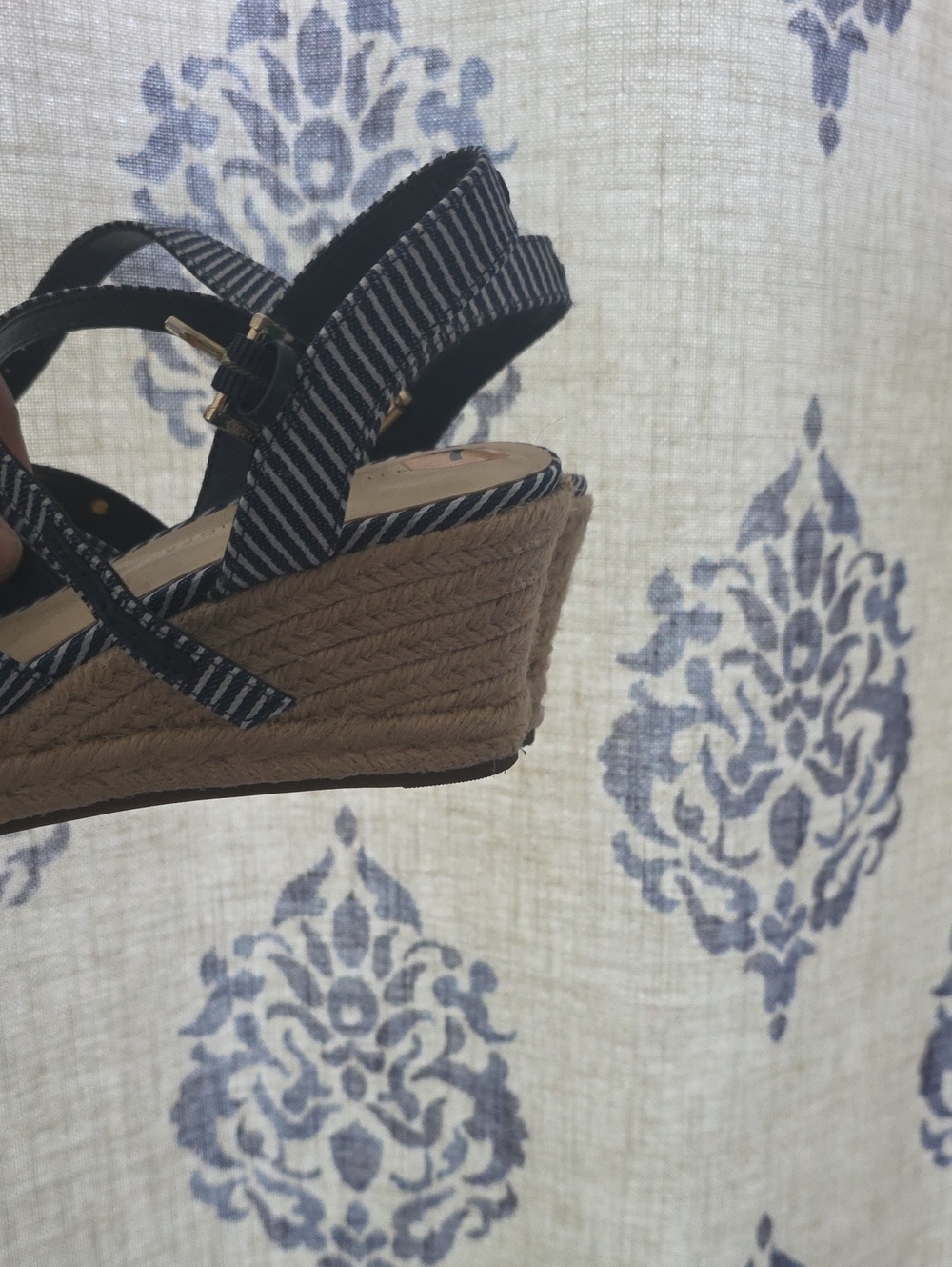 Tommy Hilfiger Navy Stripe Platform Sandals - Picture 5 of 6